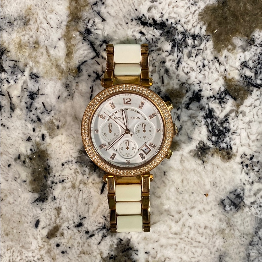 Michael Kors Gold and Cream Women's Watch